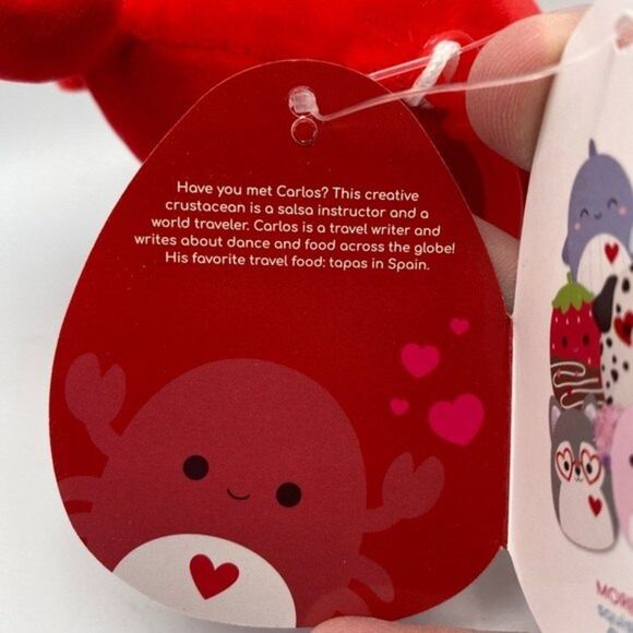 Squishmallow 3.5”  Carlos Love Crab Clip On Keychain Gift Plush Toy - Picture 4 of 7